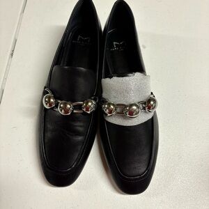 Marc Fisher Black and Silver  Loafers